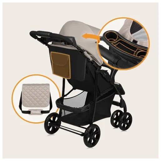 Lionelo - Športový kočík EMMA PLUS béžová/čierna