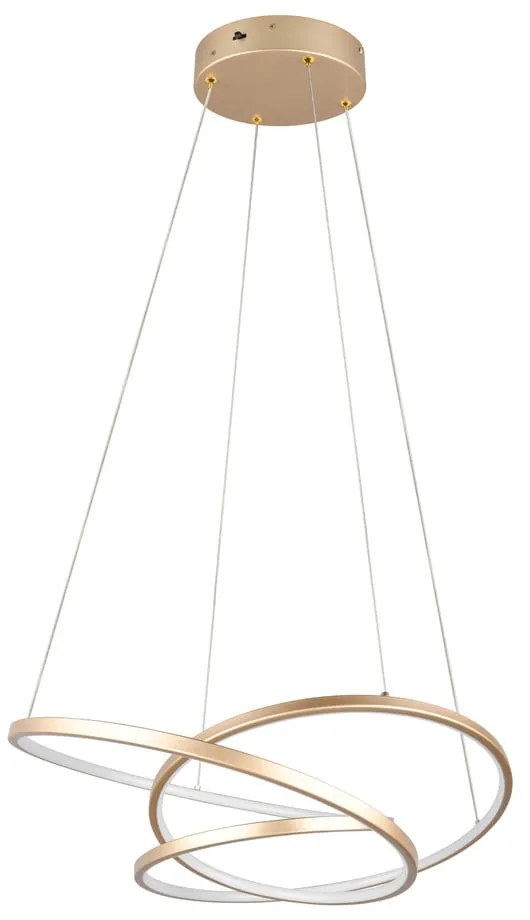 LED stmievateľné závesné svietidlo v zlatej farbe Darvin – Trio