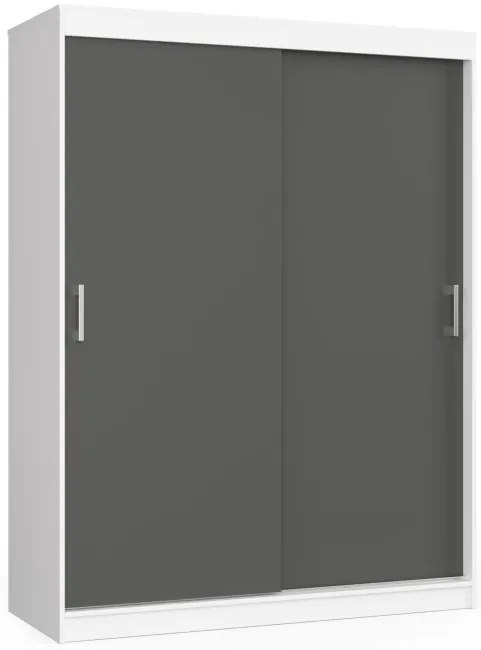 Šatníková skriňa s posuvnými dverami 150 cm CLP mono biela / sivá