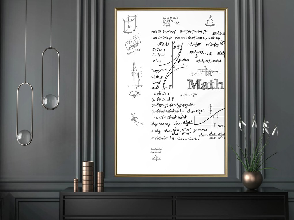 Artgeist Plagát - Math [Poster] Veľkosť: 20x30, Verzia: Zlatý rám s passe-partout