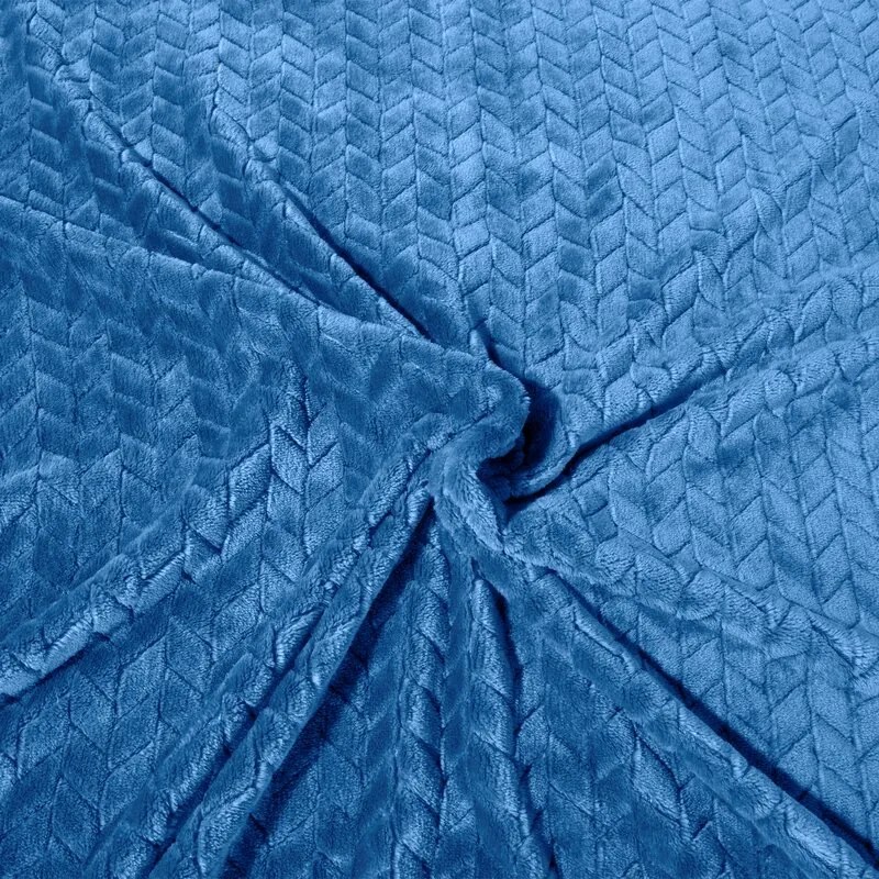 EUROFIRANY Klasická deka z vlákna príjemného na dotyk 220 cm x 200 cm tmavomodrá 100 % polyester