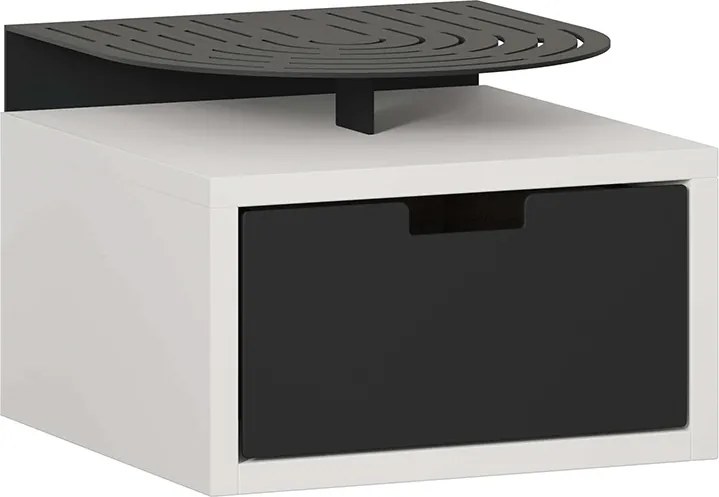 Závesný nočný stolík Houseland Oslo bielo-čierny