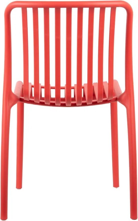 Svetločervená plastová jedálenská stolička Glee – Leitmotiv