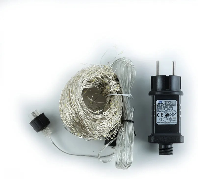 DECOLED LED světelný řetěz, 20 x 3 m, teple bílá, 600 diod