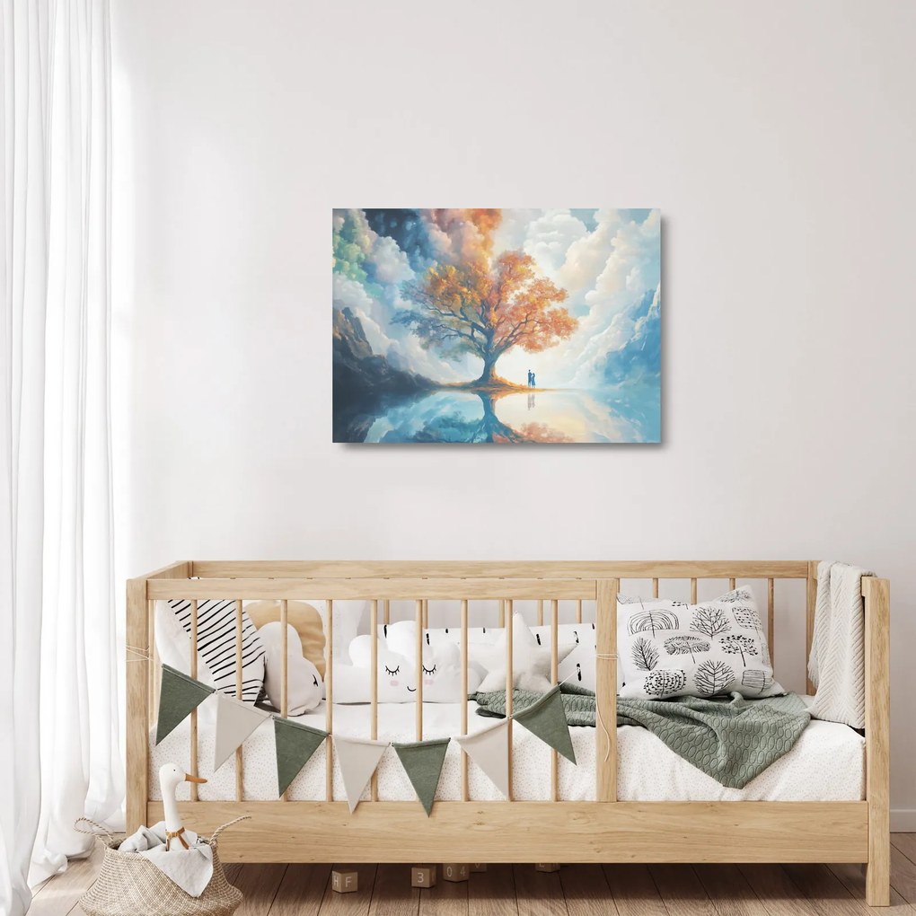 Sklenený obraz – Strom života a lásky (70x50 cm)