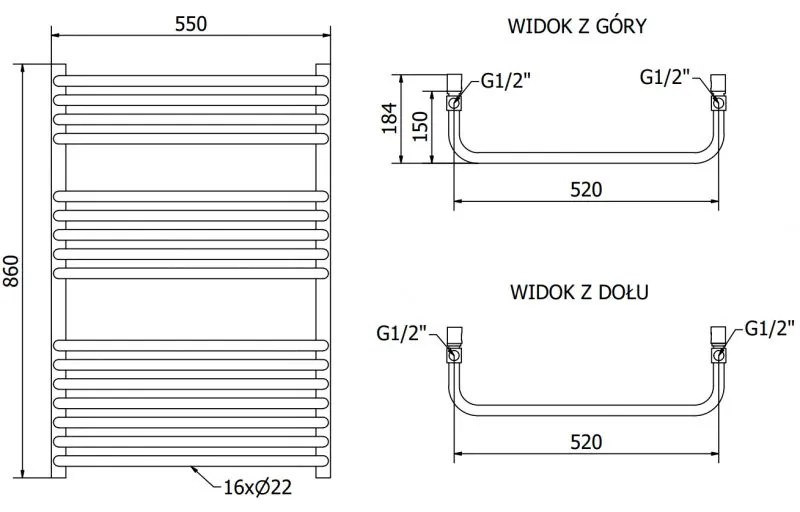 Mexen Apollo, vykurovacie teleso 860 x 550 mm, 479 W, biela, W117-0860-550-00-20