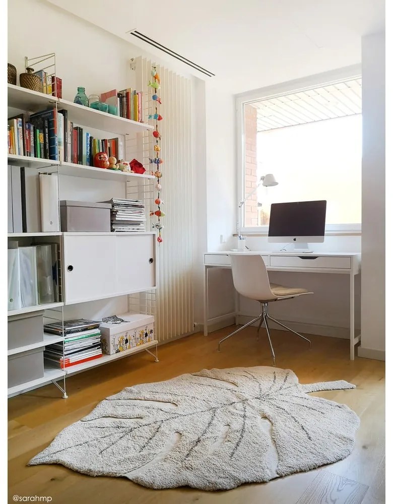 Béžový prateľný ručne tkaný bavlnený detský koberec 120x180 cm Monstera Natural – Lorena Canals