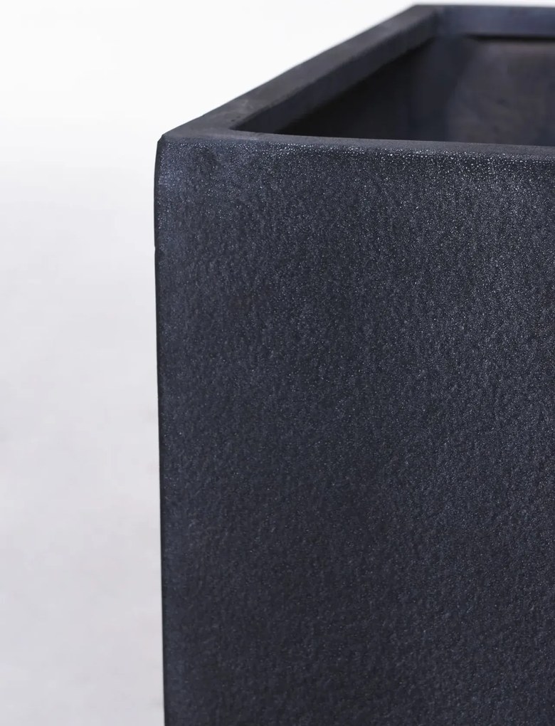 Kvetináč BLOCK, sklolaminát – vzhľad kameňa, 50 x 50 x 50 cm, antracit