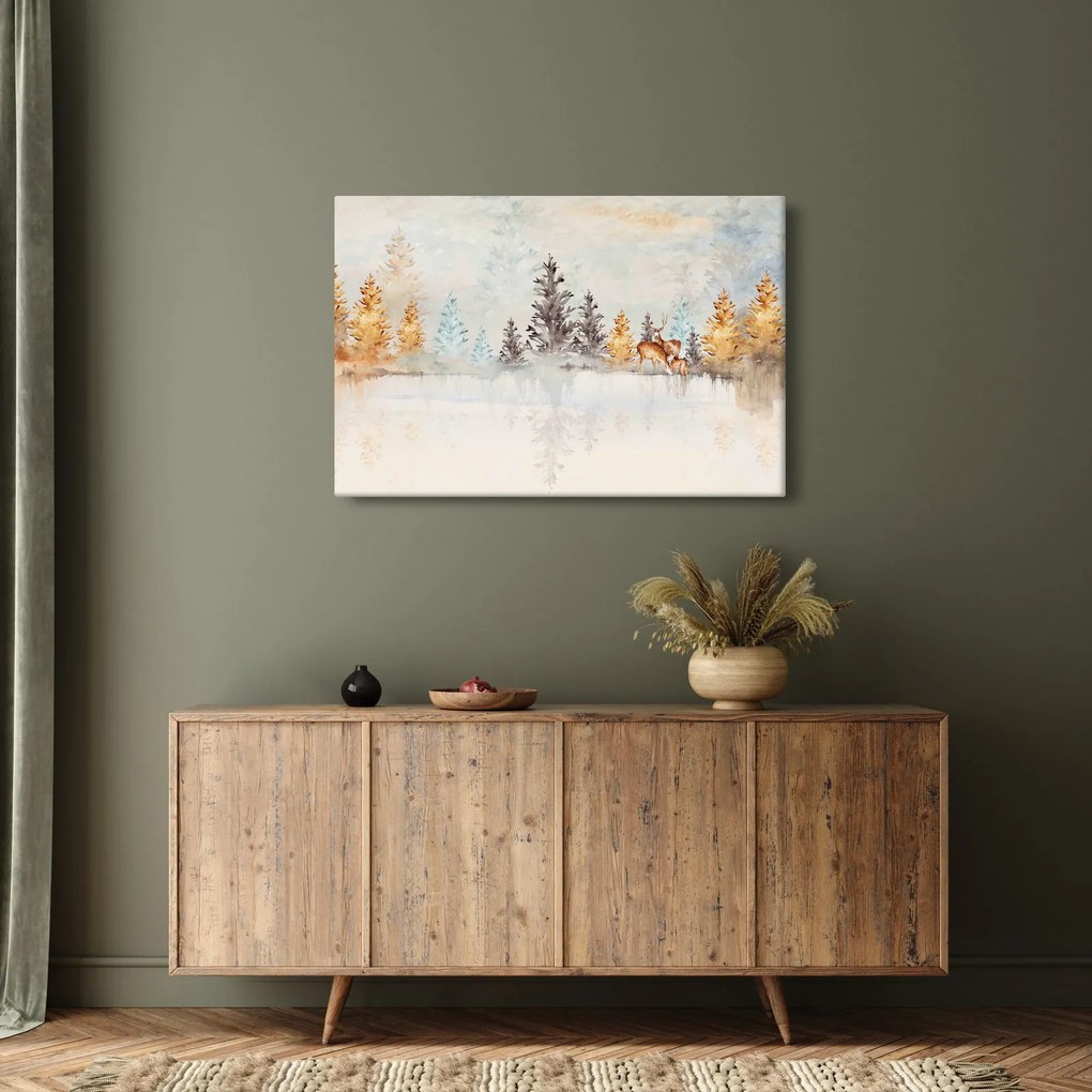 Obraz - Akvarelový les (90x60 cm)
