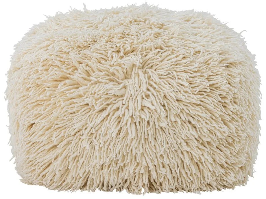 Krémový vlnený taburet Lomba – Bloomingville