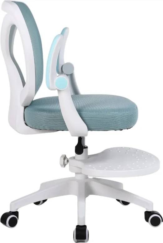 Detská otočná stolička Neoseat JUNI 010 s podnožou — látka, modrá