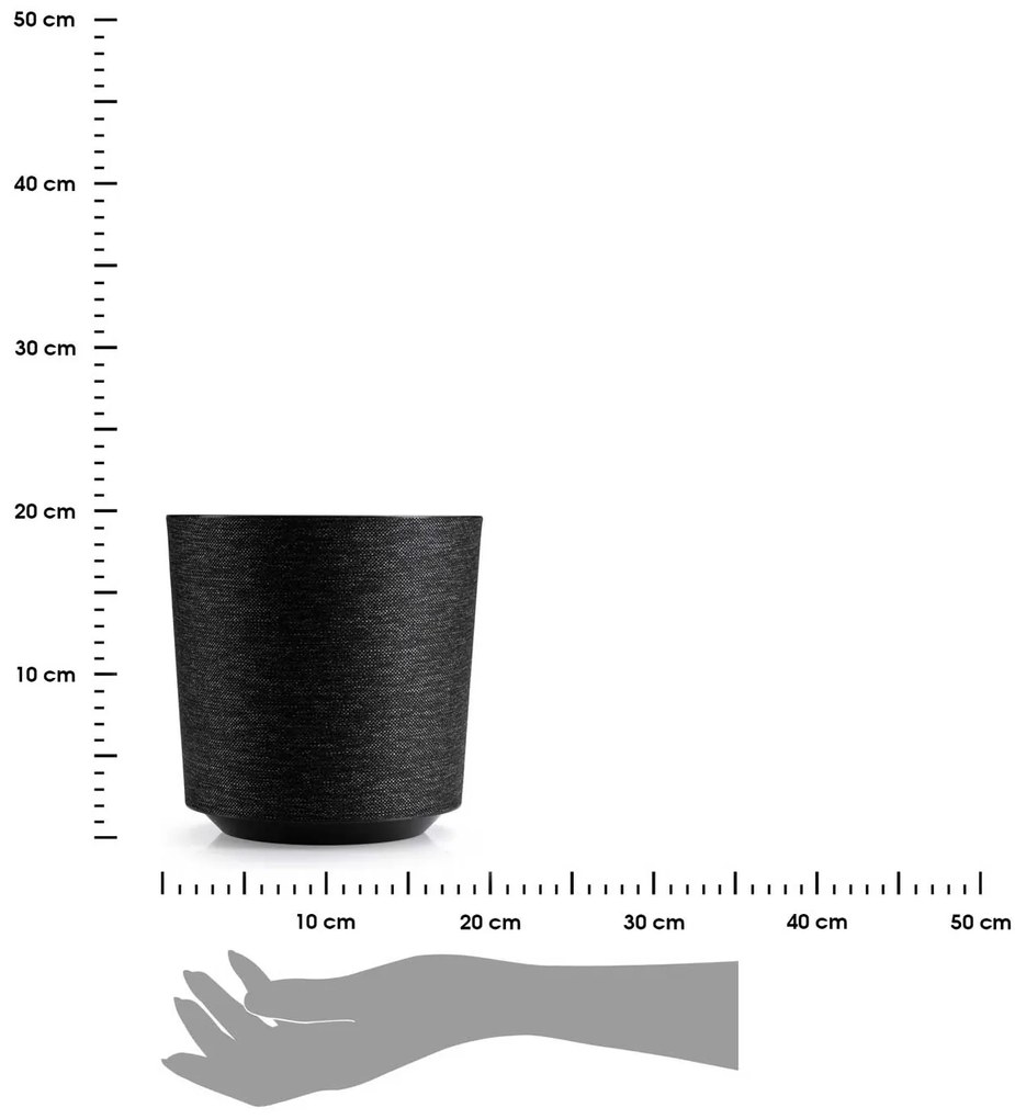 PLASTOVÝ KVETINÁČ ALOE TX 19,5X20 CM ČIERNA