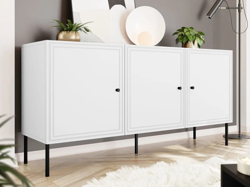 Komoda Gudzup Bis 150 3D, Farby: biela