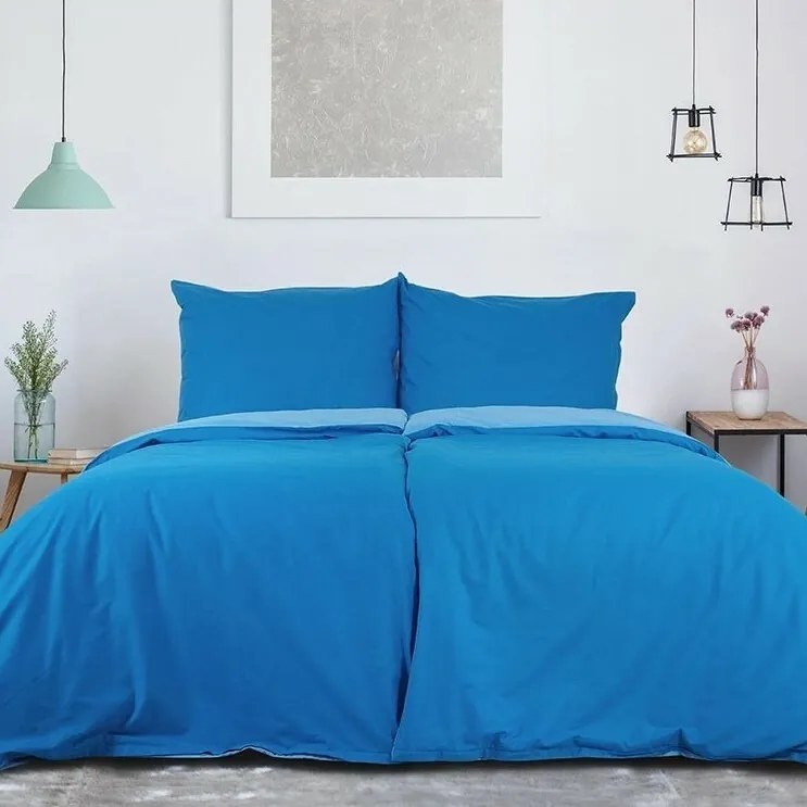 B.E.S. Petrovice Bavlnené obliečky Double face kobalt/nebeská