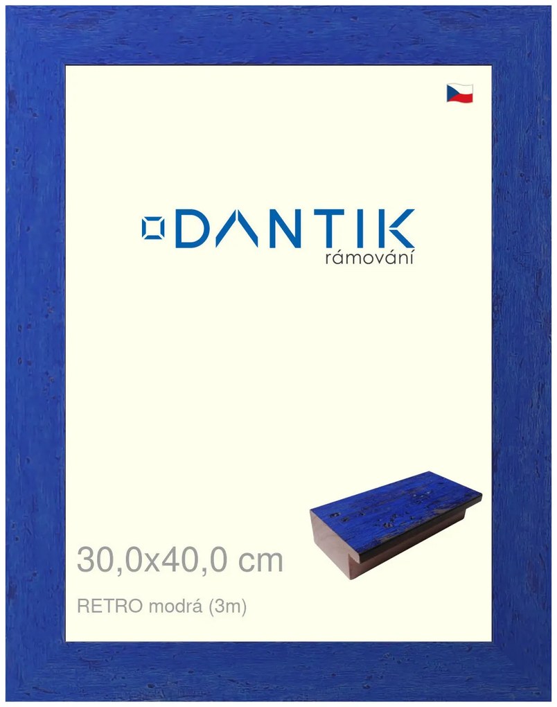 DANTIK rám na obraz 30x40 | RETRO modrá (Plexi Čiré)