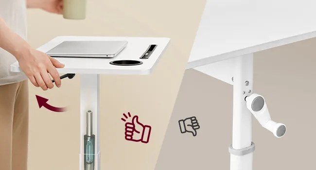 Výškovo nastaviteľný odkladací stolík Vasagle Elev 70 cm biely