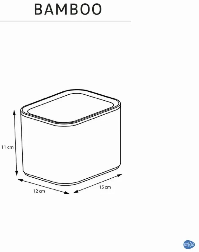 Goodhome Kosmetický organizér s bambusovými přepážkami a víkem, SENBOO 15x12x11