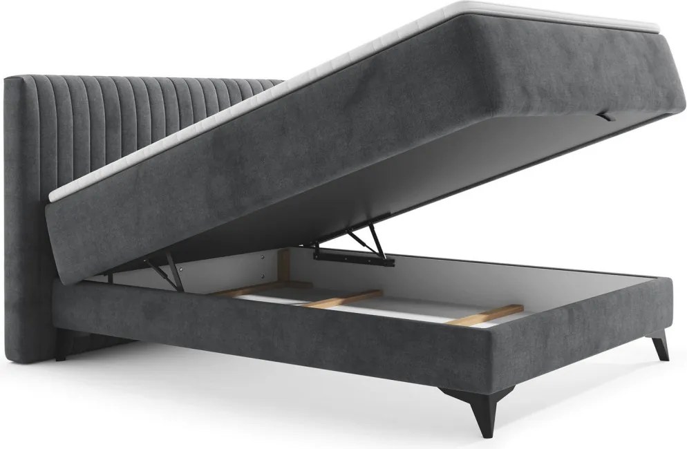 Postel Kalla 140x200 cm, tmavo šedá látka