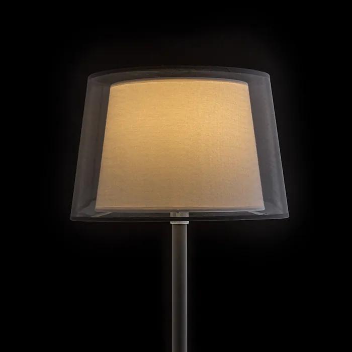 RENDL R12484 ESPLANADE stolná lampa, dekoratívne transparentná čierna/biela chróm