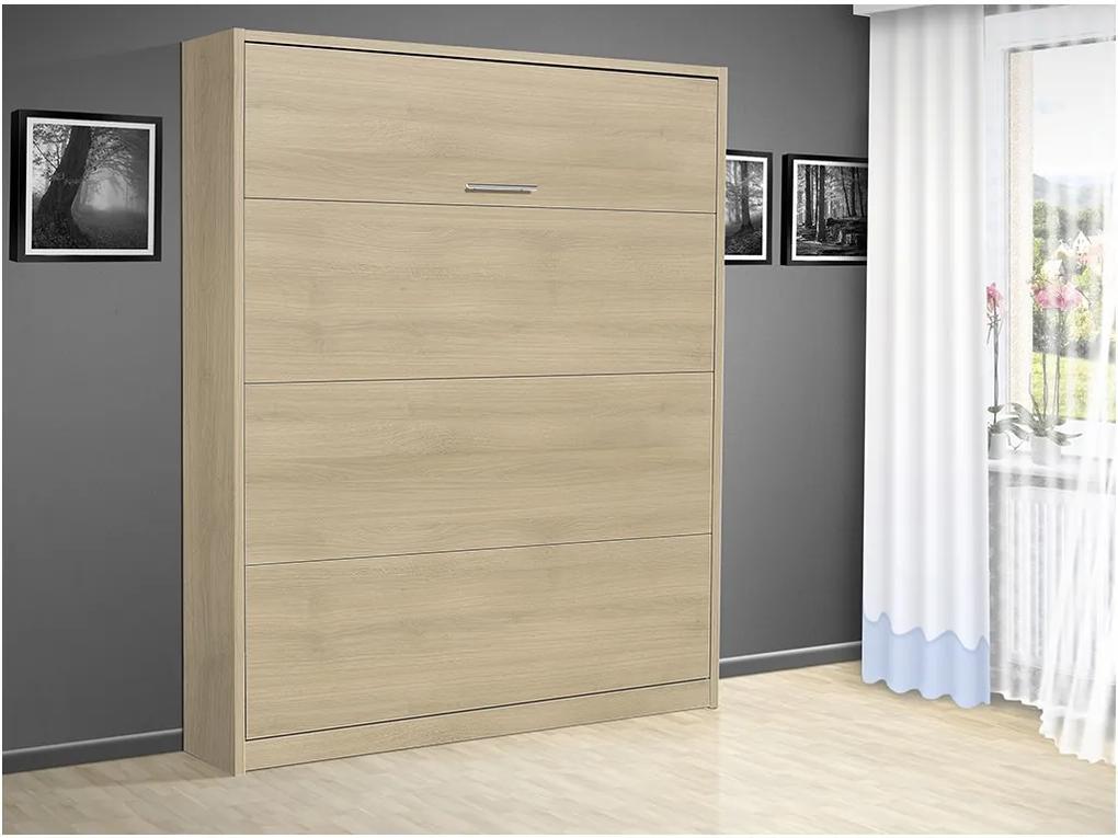 Nabytekmorava Sklápacia posteľ VS 3054 P - 200x140 cm farba lamina: dub sonoma tmavá/biele dvere