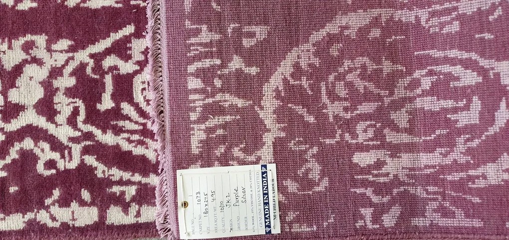 Diamond Carpets India, Ručne viazaný kusový koberec Diamond DC-JK 2 Purple / silver (overdye), 160x230, fialová, kancelária