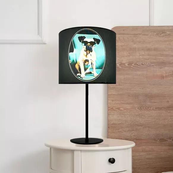 Čierna/tyrkys stolná lampa Visual Dog