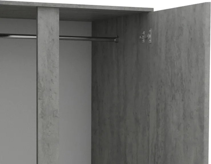 Šatníková skriňa Carlos, šedý beton, 100 cm