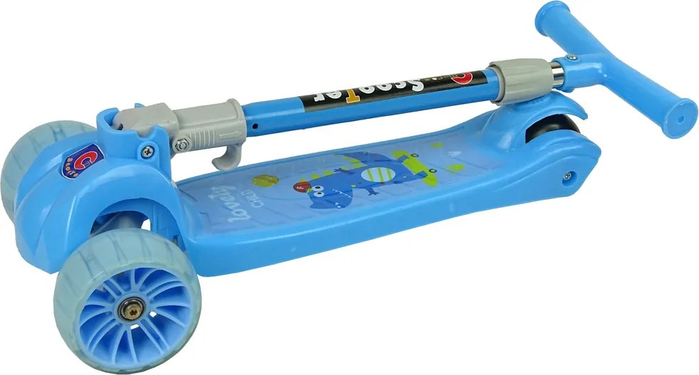 LEAN Toys Trojkolka Svietiace kolesá Modrý krokodíl