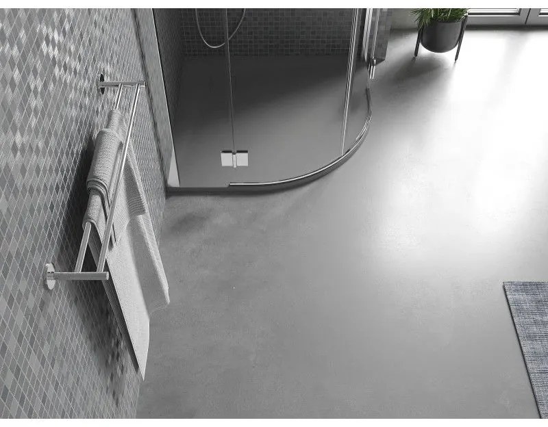 Mexen Bert, SMC štvrťkruhová sprchová vanička 90 x 90 cm, šedá, 4KR619090