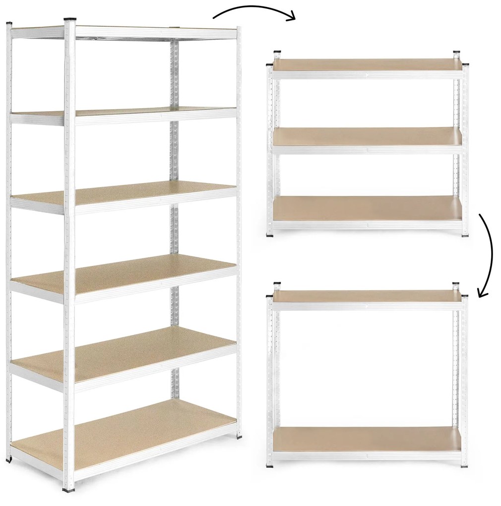 Skladový regál 222x110x50 cm, 6 políc, nosnosť 1050 kg, ModernHome