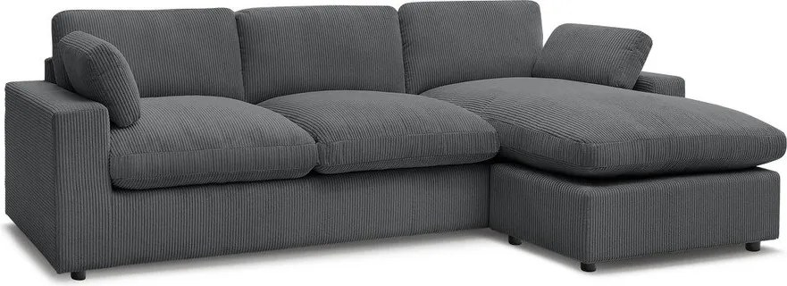 Tmavosivá menčestrová rohová pohovka Belair – Bobochic Paris