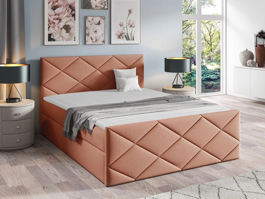 Kontinentálna posteľ Guillermo, Rozmer postele: 140x200, Dostupné poťahy: ekokoža Soft 032