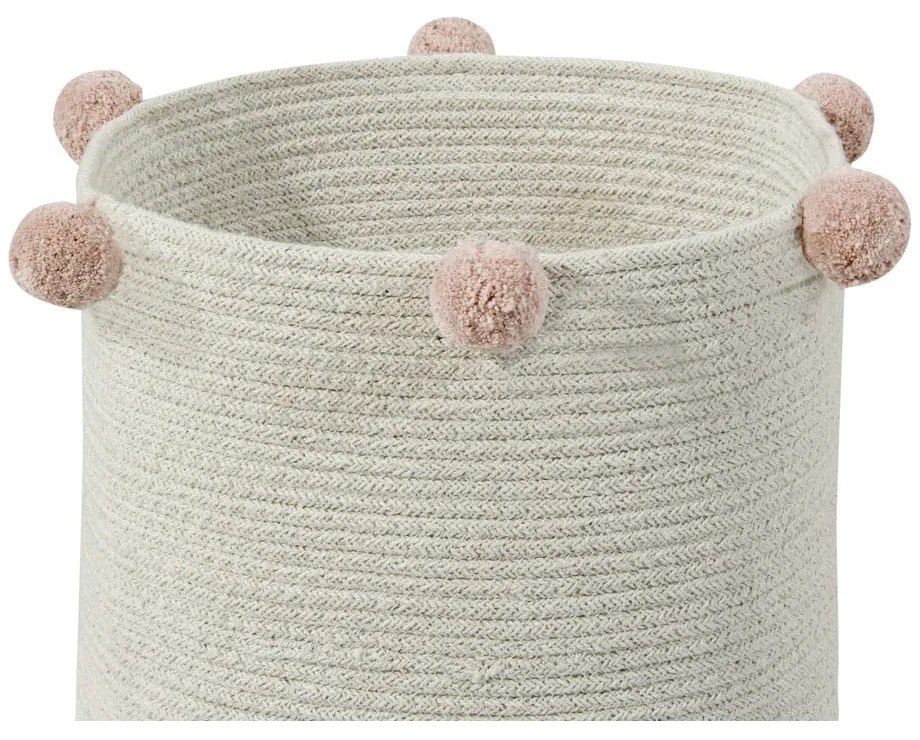 Krémový látkový detský kôš na hračky ø 30x30 cm Bubbly – Lorena Canals