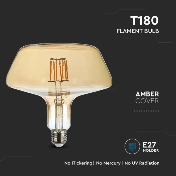 LED Žiarovka FILAMENT T180 E27/8W/230V 1800K