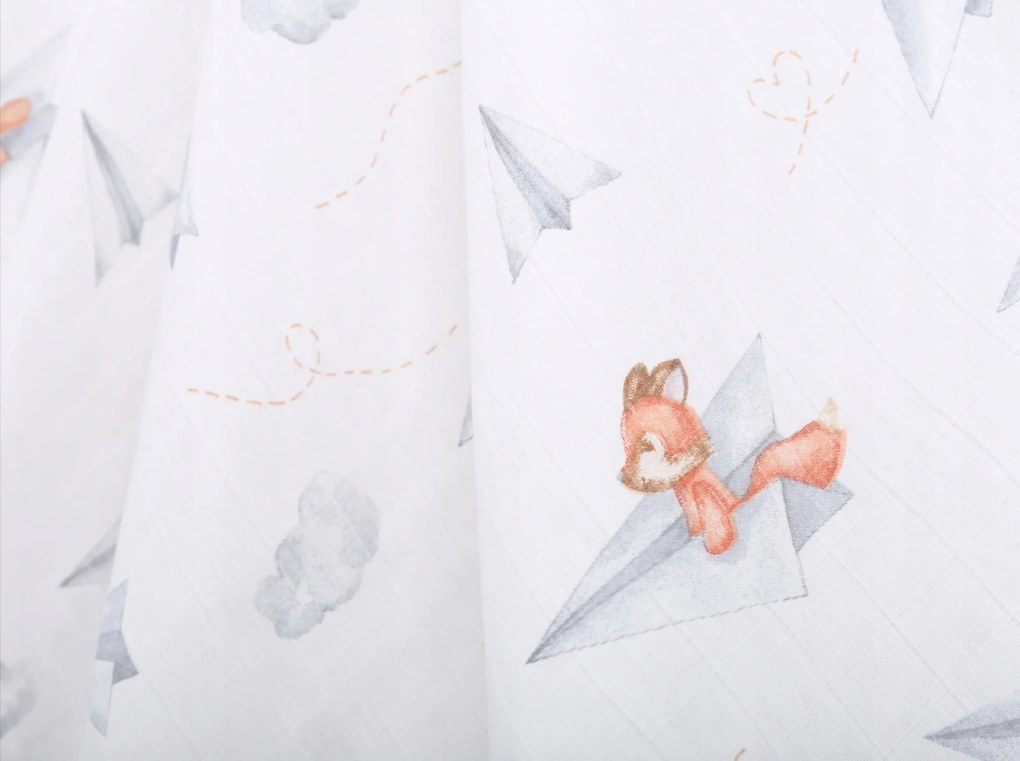 BabiM Mušelínové látkové plienky Premium Animals 60x75 3v1 macko na obláčiku