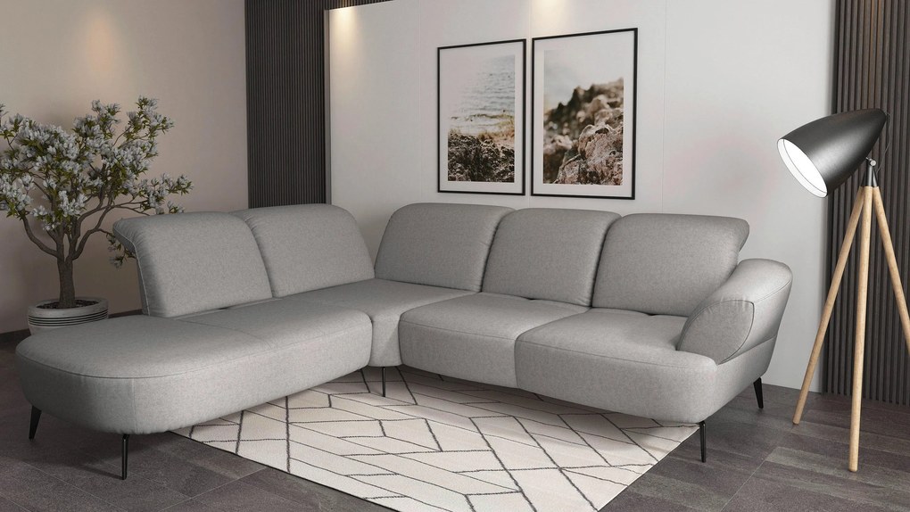 XXXLutz ROHOVÁ SEDAČKA, textil, svetlosivá Sit & More - Sedačky - 00014401322M