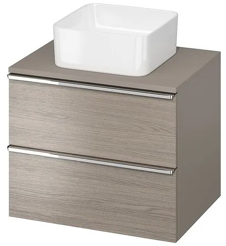 Cersanit - VIRGO závesná skrinka pod umývadlo s doskou 60cm, šedý dub-chróm, S522-022