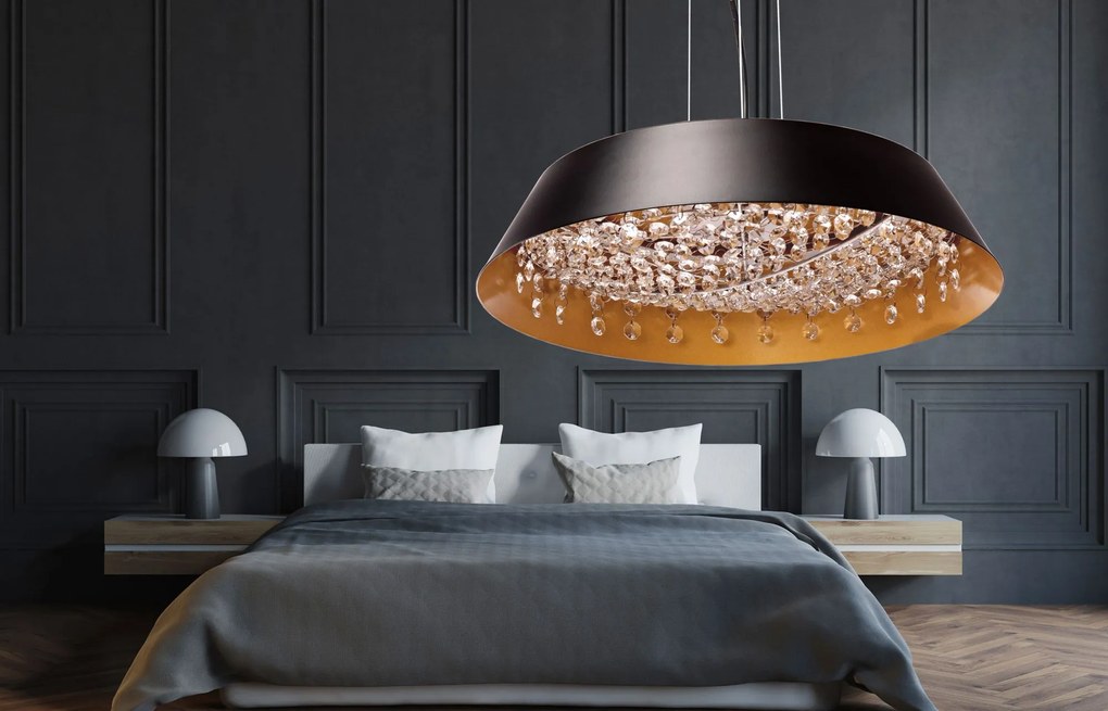 Toolight Toolight, LED závesné svietidlo Cristal 20W APP1028-CP, čierna, OSW-01233