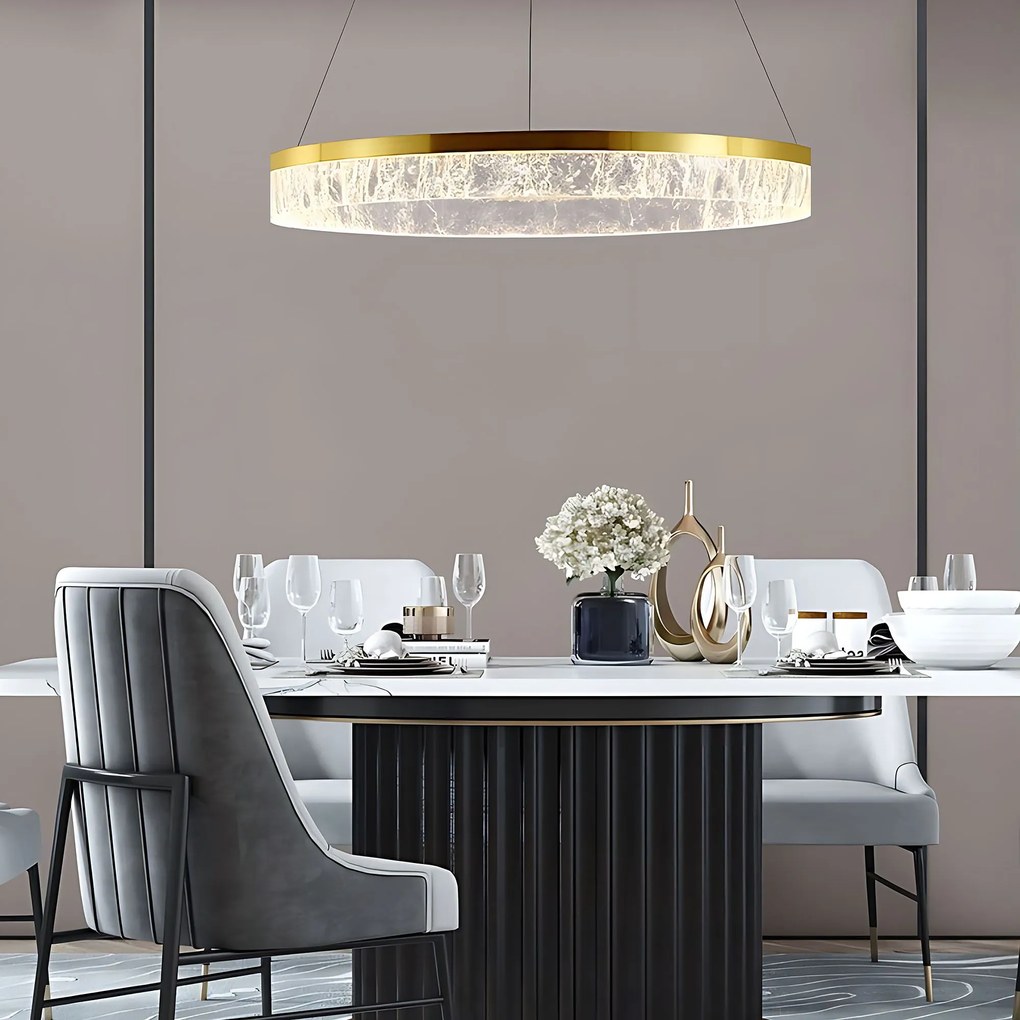Toolight Toolight, LED závesné osvetlenie 50cm, 31W, 3000K, LHJ046-CP, zlatá lesklá, OSW-50021