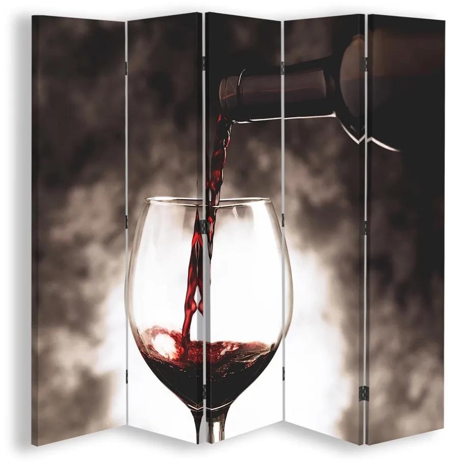Ozdobný paraván Lampa na víno - 180x170 cm, päťdielny, obojstranný paraván 360°
