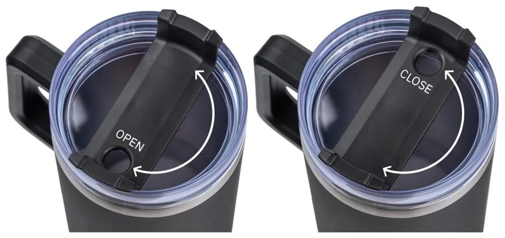 Foxigy Termohrnček do auta so slamkou 1200 ml Black