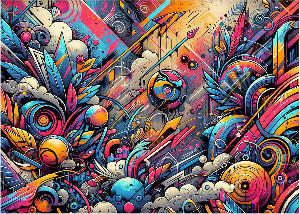 Obraz - Pestrofarebné graffiti (70x50 cm)