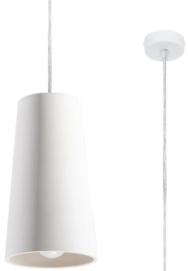 Biele keramické závesné svietidlo Sollux Armica