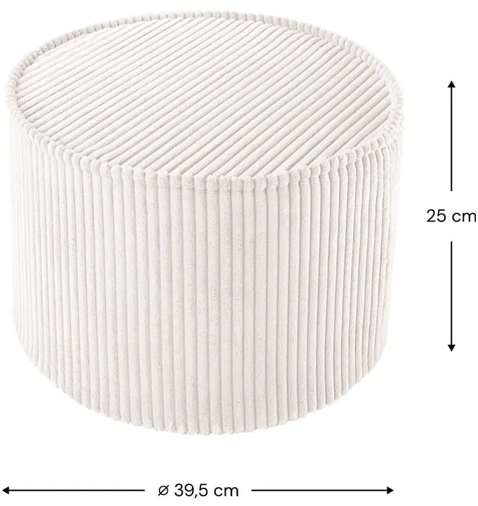 Krémový menčestrový detský puf – Wigiwama