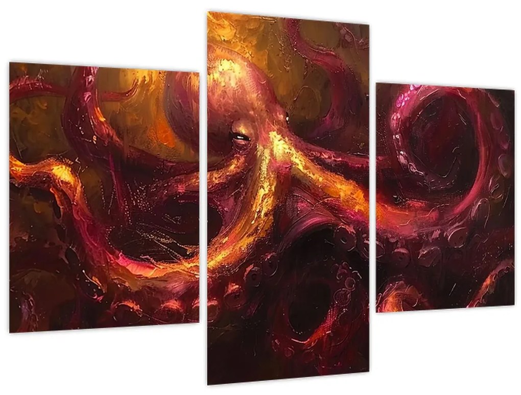 Obraz - Chobotnica, olejomaľba (90x60 cm)