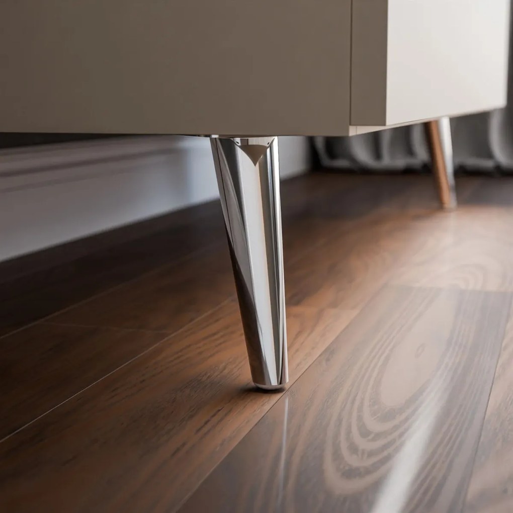 KOMODA MARION 2S KAŠMÍR STRIEBORNÉ ÚCHYTKY + NOŽIČKY LED 95 cm