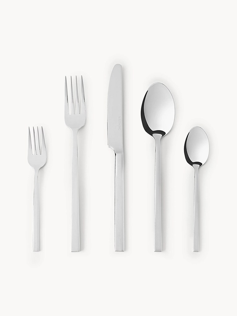 Súprava príborov's lešteným povrchom Shine, rôzne veľkosti