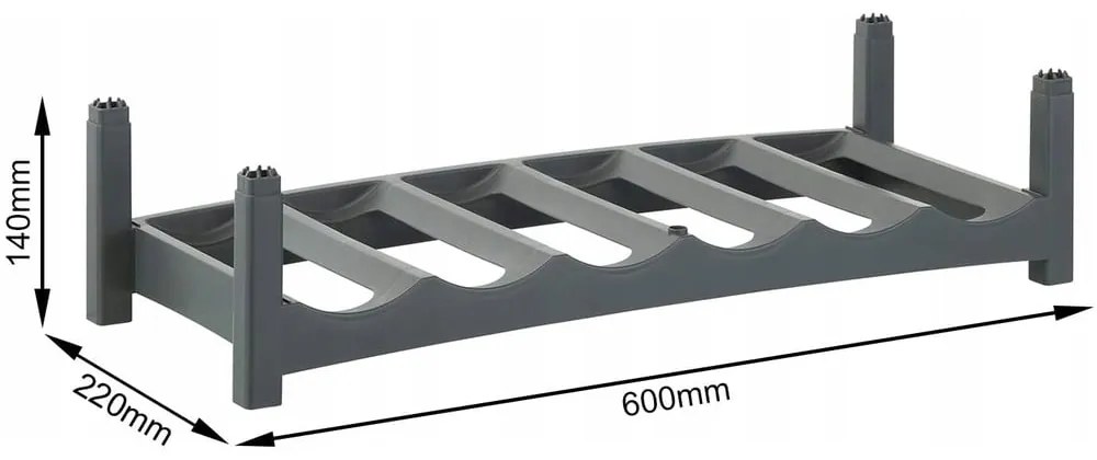 Sivý plastový stojan na víno Vario - Rotho