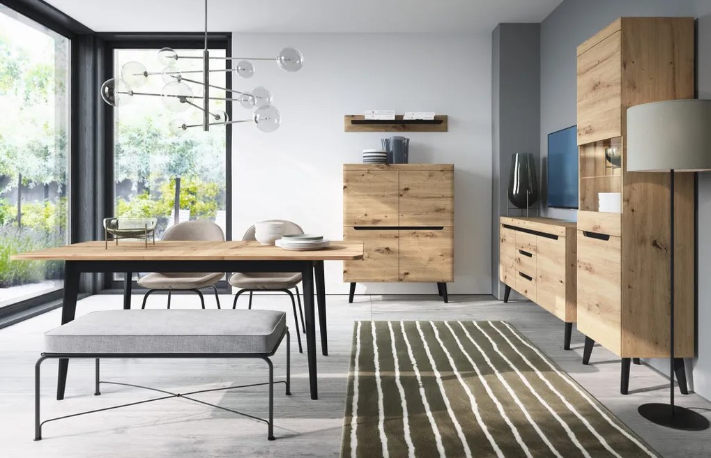 Rozkladací jedálenský stôl Nordi 140x80 cm, dub artisan