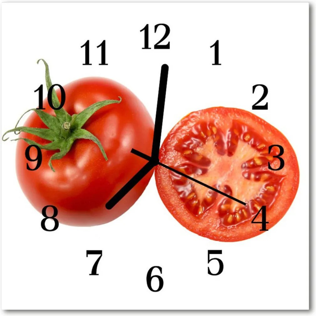 Sklenené hodiny štvorcové  paradajky